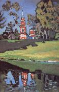 Wassily Kandinsky Voros templom France oil painting artist